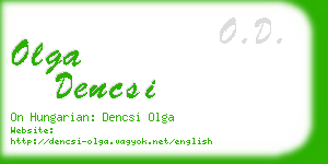 olga dencsi business card